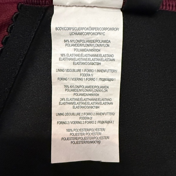 Kenneth Cole Reaction One Piece Swimsuit Womens Large Burgundy Mesh Panel Cutout - Picture 7 of 9